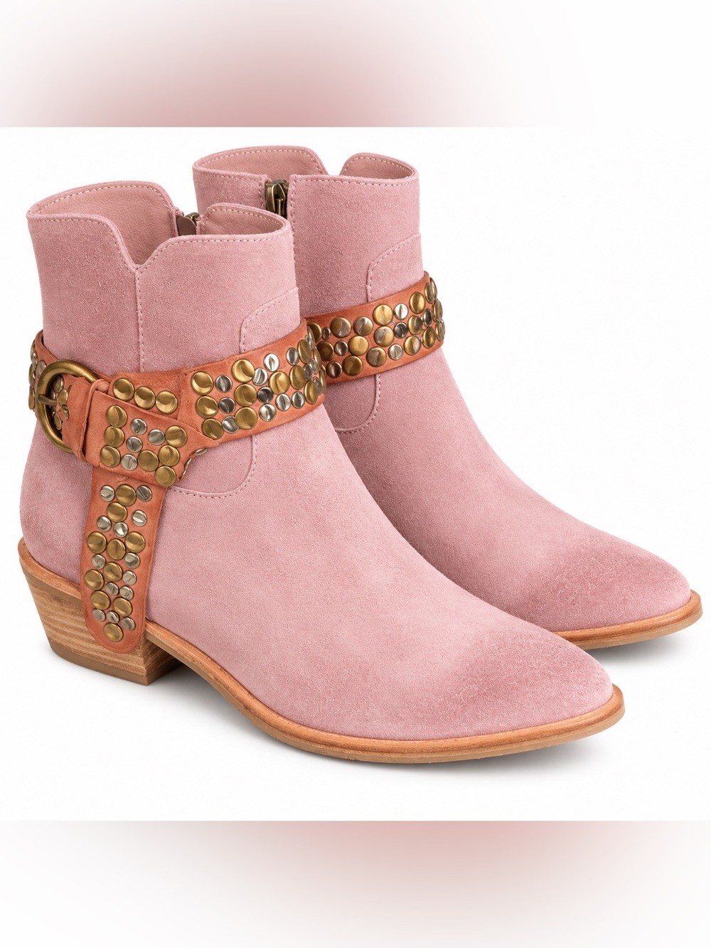 Women's Blush Suede Studded Ankle Boot EU 36, US 5/5.5